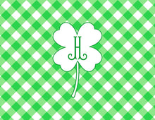 Load image into Gallery viewer, Gingham &amp; Green Personalized St. Patrick&#39;s Day Folded Note Cards