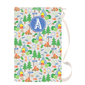 Adventure Camp Personalized Laundry Bag, Dove