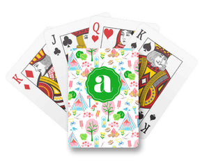 Adventure Camp Personalized Playing Cards, White