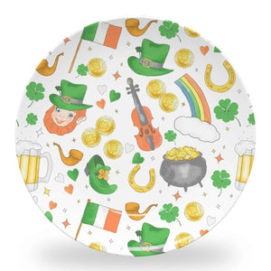 Pinch Me Party Set of (4) 10" Dia. St. Patrick's Day Melamine Plates