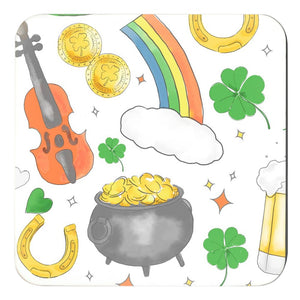 Pinch Me Party St. Patrick's Day Cork Backed Coasters - Set of 4