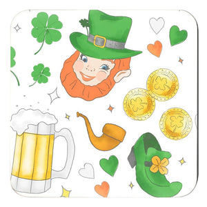 Pinch Me Party St. Patrick's Day Cork Backed Coasters - Set of 4