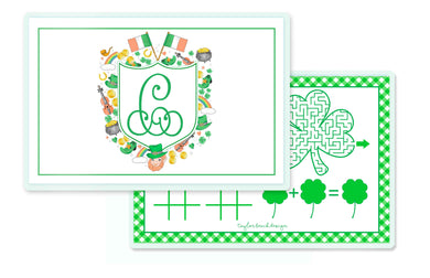 Pinch Me Party Crest Children's Personalized St. Patrick's Day Laminated Placemat