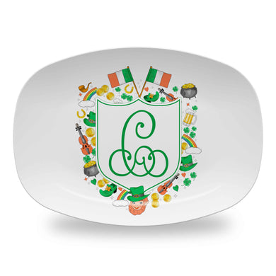 Pinch Me Party Crest Personalized St. Patrick's Day Melamine Platter