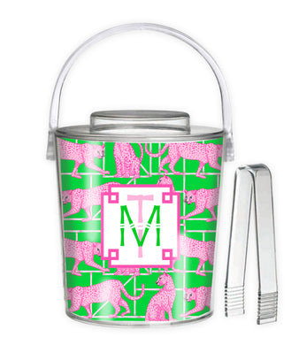 Leopards & Lattice, Peony, 3 Qt. Acrylic Ice Bucket