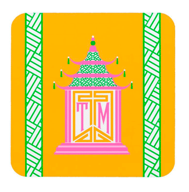 Royal Pagoda, Topaz, Cork Backed Coasters - Set of 4