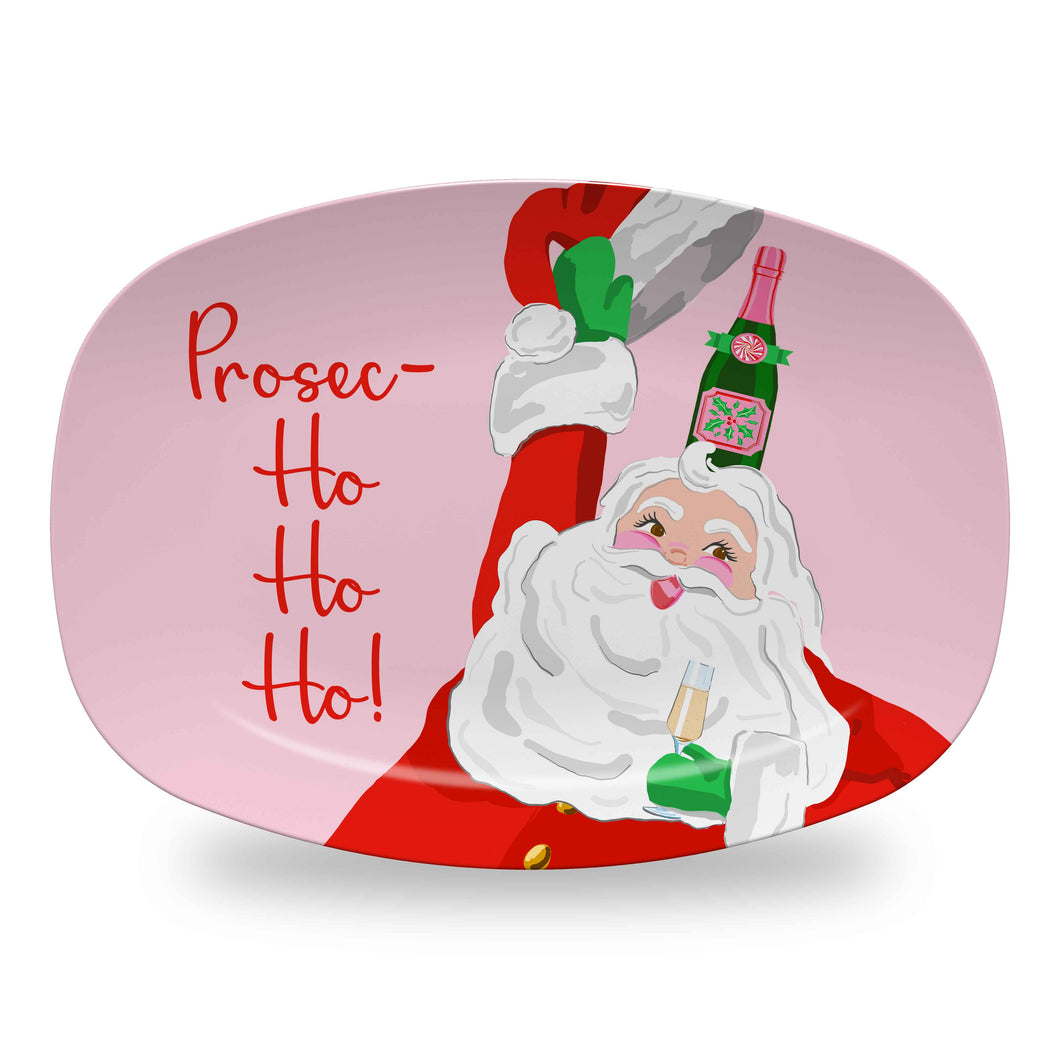 Prosec-Ho-Ho-Ho Melamine Christmas Platter