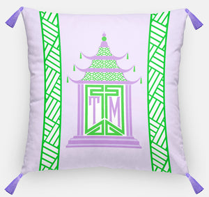 Royal Pagoda Personalized Pillow, Amethyst,18"x18" or 20"x20"