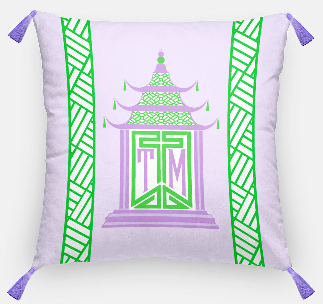 Royal Pagoda Personalized Pillow, Amethyst,18