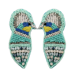Peacock Beaded Statement Earrings