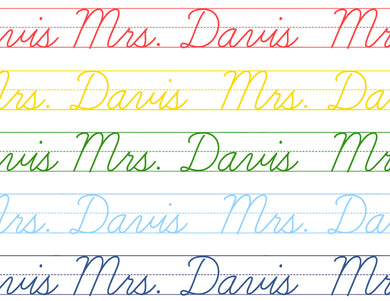 Rainbow Cursive Personalized Folded Note Cards