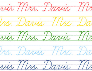 Rainbow Cursive Personalized Folded Note Cards