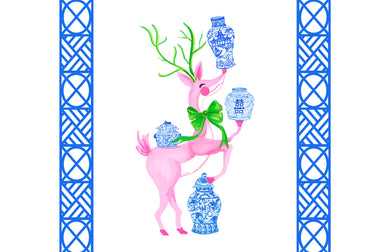 Ginger Jar Juggle Holiday Paper Tear-away Placemat Pad, Blue & White