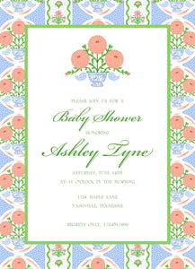 Ribbons in Bloom Invitation, Periwinkle