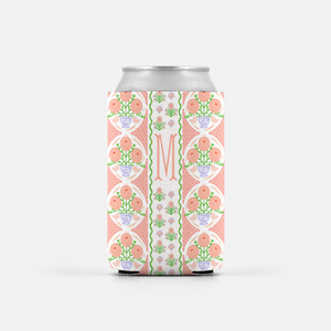 Ribbons in Bloom Set of 2 Personalized Can Coolers, Begonia
