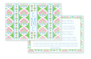 Ribbons in Bloom Children's Personalized Laminated Placemat, Peony