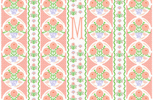 Ribbons in Bloom Personalized Paper Tear-away Placemat Pad, Begonia