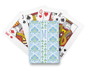 Ribbons in Bloom Personalized Playing Cards, Hydrangea