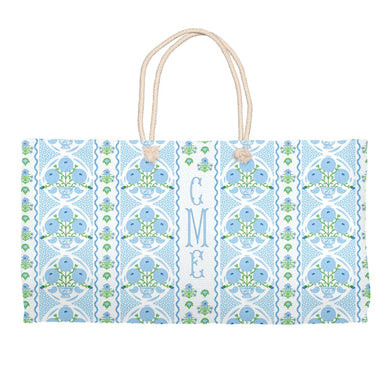 Ribbons in Bloom Personalized Tote Bag, Hydrangea