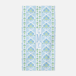 Ribbons in Bloom Personalized Beach Towel, Hydrangea