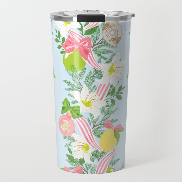 Ribbons & Lemons Travel Tumbler, Blue