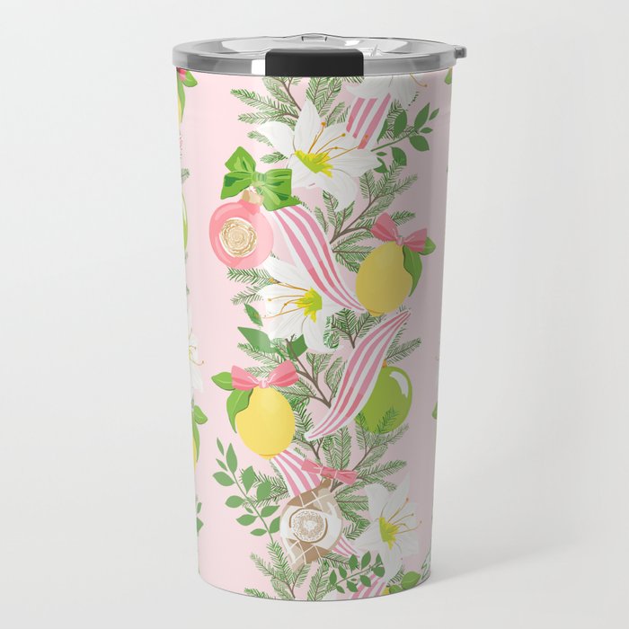 Ribbons & Lemons Travel Tumbler, Pink