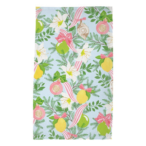 Ribbons & Lemons Poly Twill Tea Towels, Set of 2, Blue