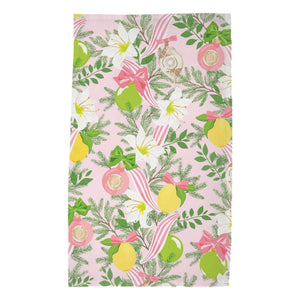 Ribbons & Lemons Poly Twill Tea Towels, Set of 2, Pink