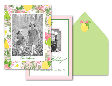 Ribbons & Lemons Personalized Photo Holiday Card, 5