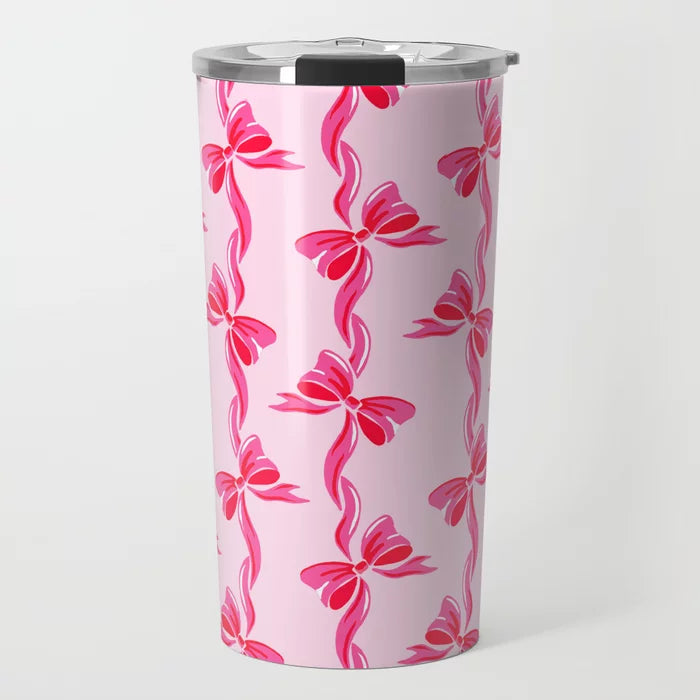 Ribbon Trellis Valentine's Travel Tumbler