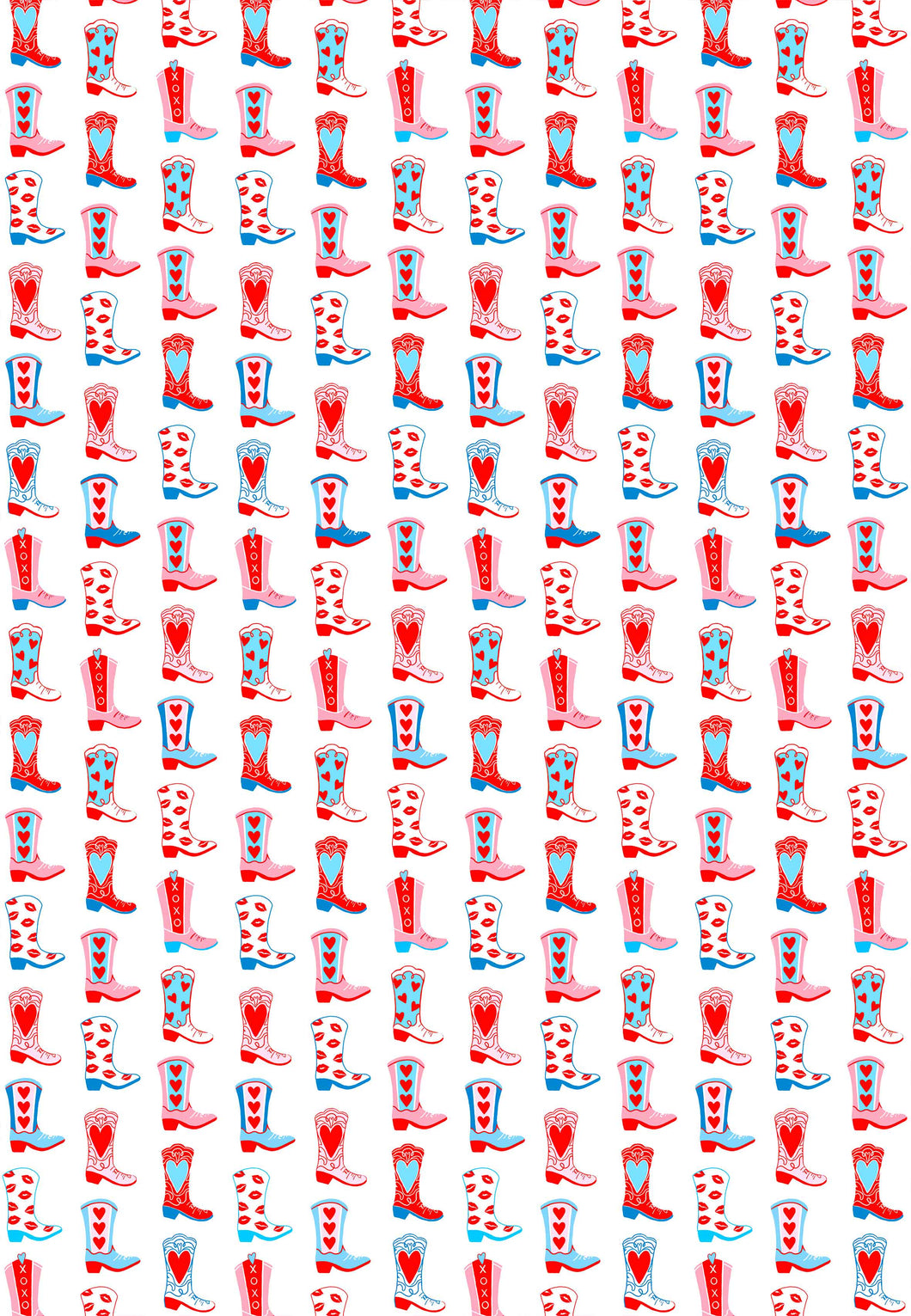Rootin' Tootin' Valentine's, True Blue, Gift Wrap Sheets