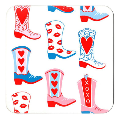 Rootin' Tootin' Valentine's, True Blue, Cork Backed Coasters - Set of 4