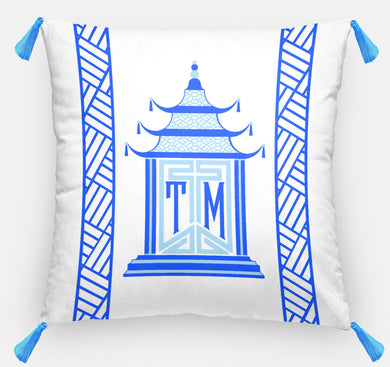 Royal Pagoda Personalized Pillow, Sapphire,18
