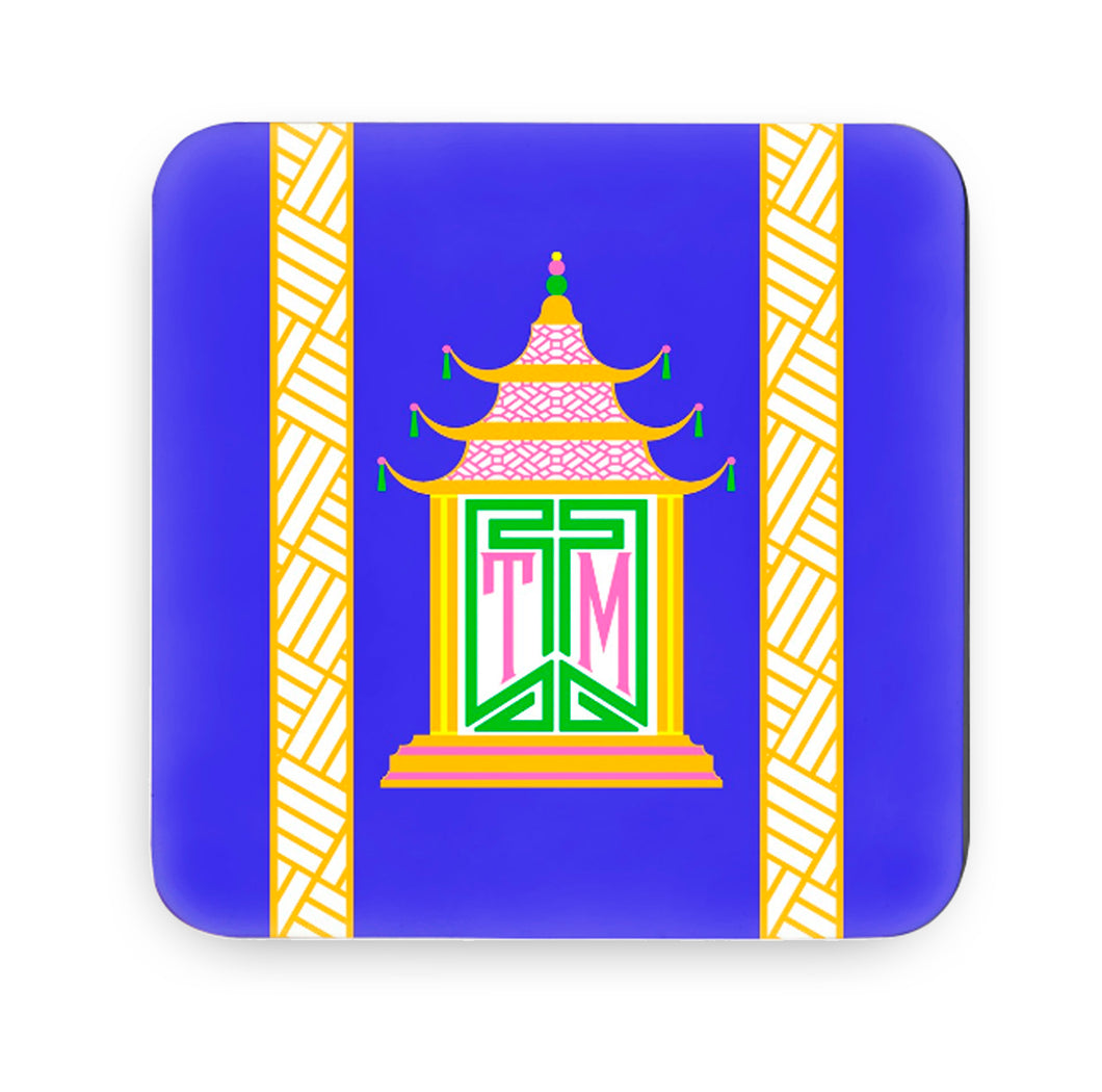 Royal Pagoda, Lapis, Cork Backed Coasters - Set of 4