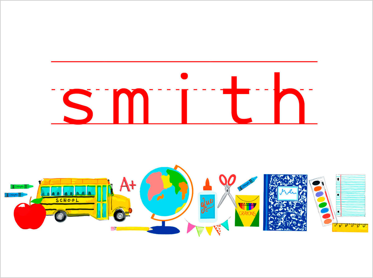 School Supplies Personalized Folded Note Cards – Taylor Beach Design