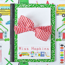 Load image into Gallery viewer, School Supplies Personalized Notepad, Multiple Sizes Available