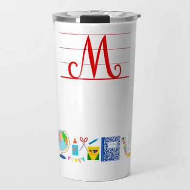 School Days Personalized Custom Crest Travel Tumbler