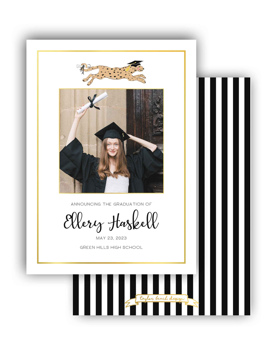 Schooled & Spots Graduation Announcement, Classic