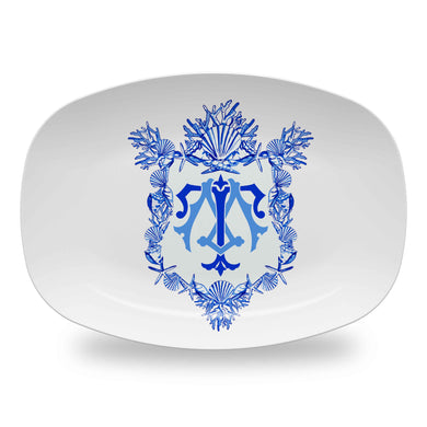Seashell Custom Crest, Deep Sea, Melamine Platter