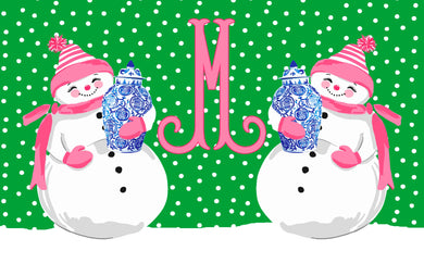 Snowoiserie Personalized Christmas Paper Tear-away Placemat Pad