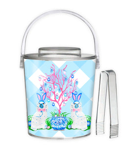 Spring Staffies Chinoiserie Easter Ice Bucket, Blue