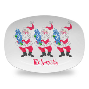 St. Chinoiserie Personalized Holiday Melamine Platter