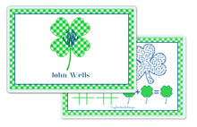 Load image into Gallery viewer, Lucky Clover St. Patrick&#39;s Day Children&#39;s Personalized Laminated Placemat, Boys