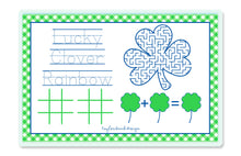 Load image into Gallery viewer, Lucky Clover St. Patrick&#39;s Day Children&#39;s Personalized Laminated Placemat, Boys