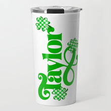 Load image into Gallery viewer, Signature Shamrock Personalized St. Patrick&#39;s Day Travel Tumbler
