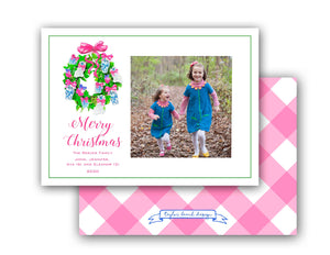 Chinoiserie Christmas Personalized Photo Holiday Card, 5" x 7" A7 Size