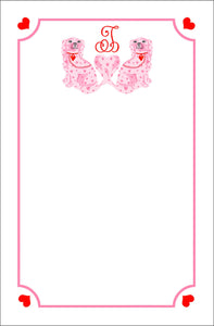 StaffHEARTshire Spaniels Valentine's Notepad, Multiple Sizes Available