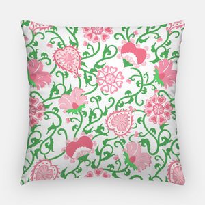 Sweetheart Suzani, Pink, 20"x20" Pillow Cover