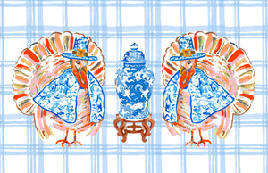 Chinois Turkey Thanksgiving Paper Tear-away Placemat Pad, Delft