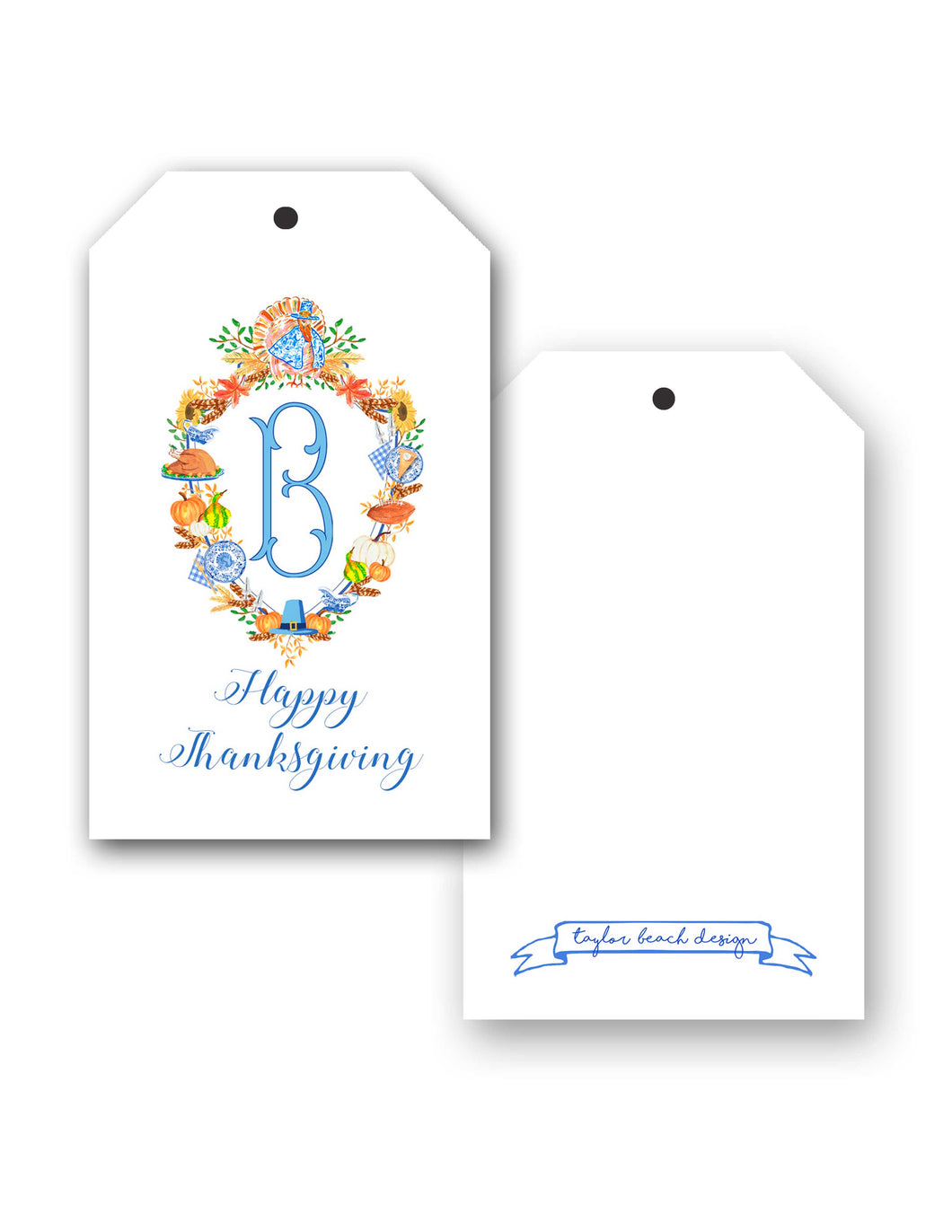 Thanksgiving Crest Personalized Hang Tags